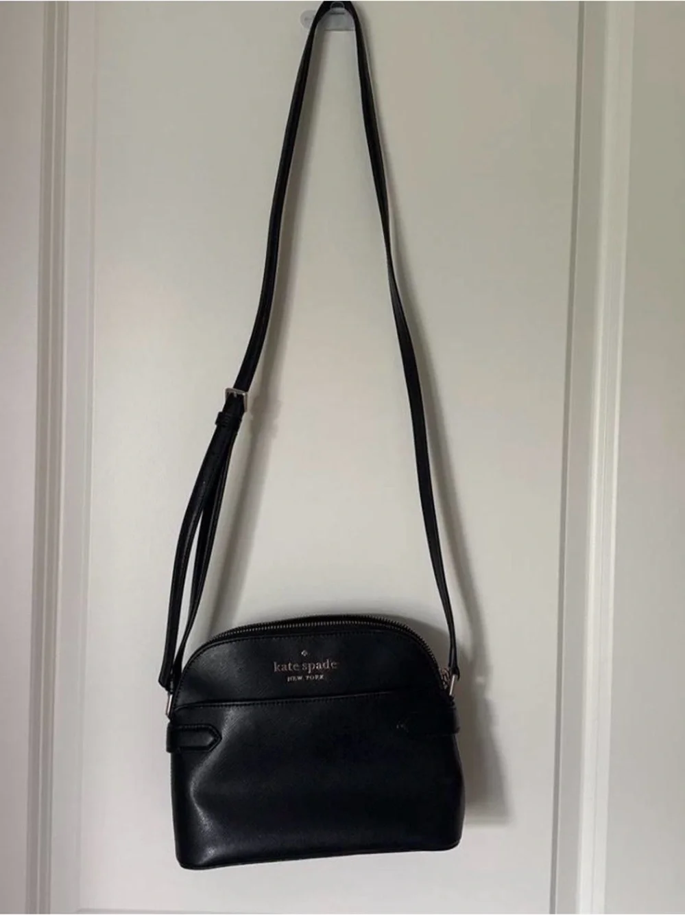 kate spade Black Leather Dome Crossbody Bag